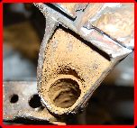 ClassicTrial picture,  Inside a badly corroded TLR frame, click to enlarge click pop-up to close.