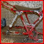 ClassicTrial picture,  FM450 long travel rear suspension mod, click to enlarge click pop-up to close.